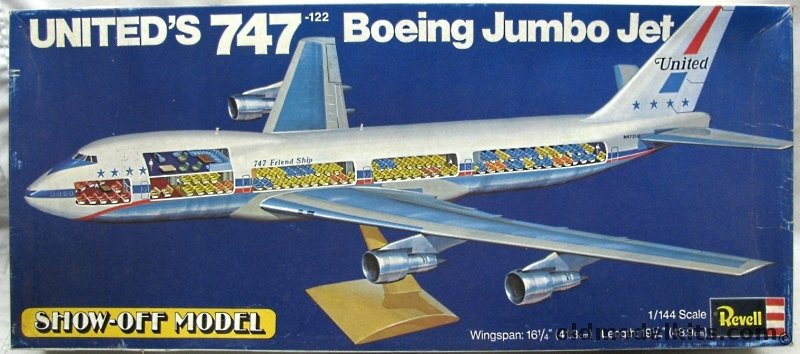 Revell 1/144 Boeing 747-122 United Jumbo - Jet Cut Away 'Show Off' Model with Full Interior, H197 plastic model kit